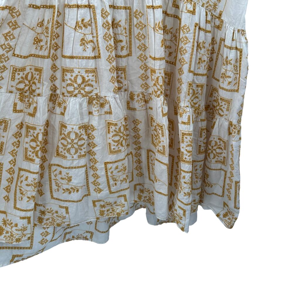 URBAN OUTFITTERS UO Smiwth White & Yellow Long Maxi Frock Dress // XS - Picture 11 of 16